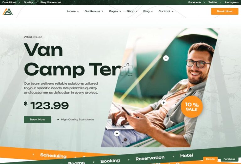 Camping con tienda Van Camp